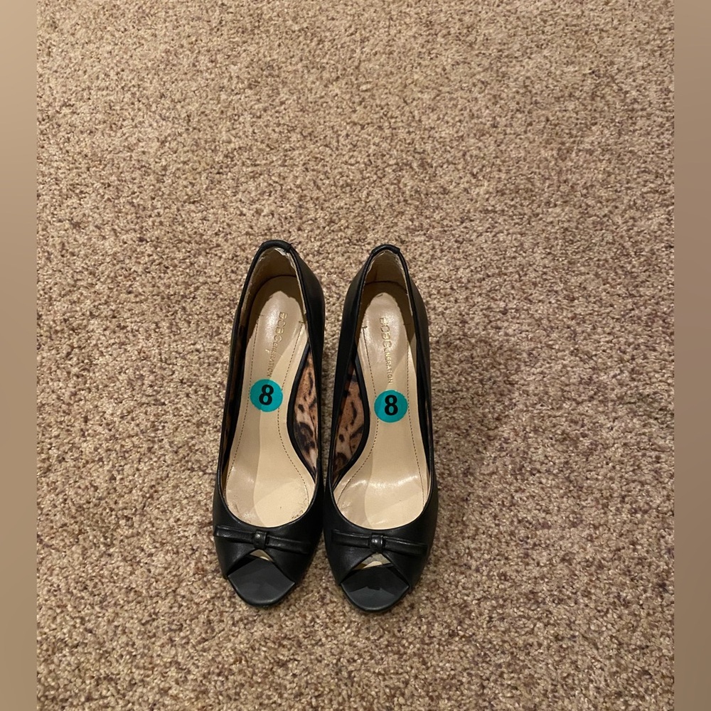 Black Peep-Toe Heels